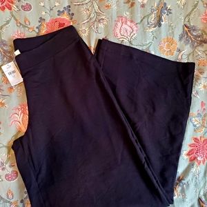 J Jill "purejill" wide leg soft stretch black cotton pants sz MP